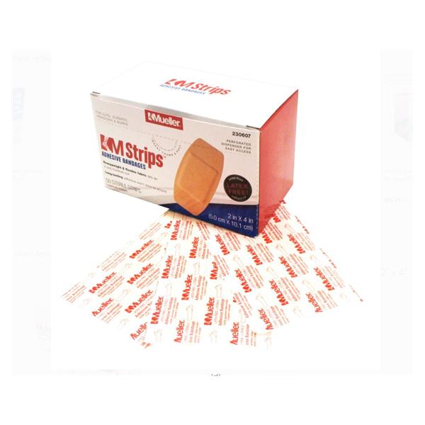 Mueller Sports Medicine Bandage Strips Fabric Mstrips 2X4" Flexible Clear 50/Box - 230607