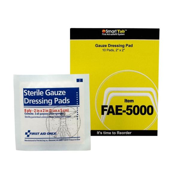 Acme United Corporation Bandage First Aid Only 2X2" Gauze Cotton/Polyester 2/Package - FAE-5000