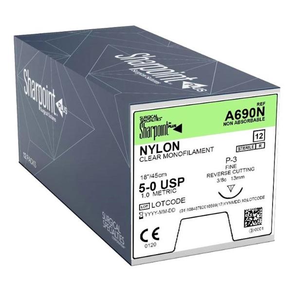 Look/Div Surgical Specialties Suture 5-0 Nylon 18" Monofilament 12/Bx - A690N