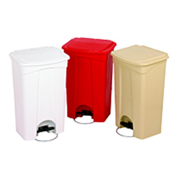 Continental Commercial Prod Can Trash Plastic 23Gal Step-On Pedal Lid Beige Rectangle Each - CCJ23BE