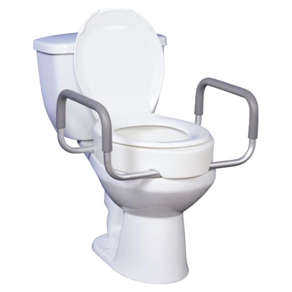 Drive Medical Designs Toilet Seat Elevating Premium 300Lb Capacity Gray/White 17X13.75X3.5" Ea - 12402