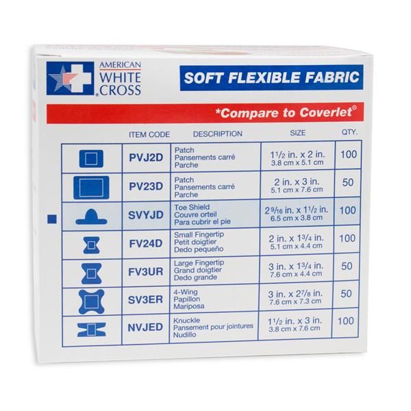 Dukal Corporation Bandage Adhesive Strip Fabric Toe 1-1/2X2-9/16" Flexible White 100/Bx, 12 Bx/Ca - SVYJD