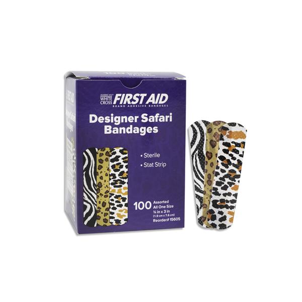 Dukal Corporation Bandage Adhesive Adhesive Coating Stat Strip 3/4X3" Safari Lf 100/Bx, 12 Bx/Ca - 15605