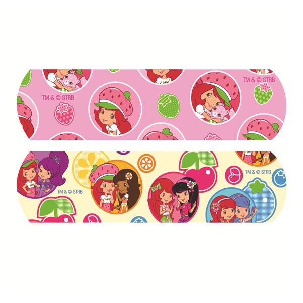 Dukal Corporation Bandage Adhesive Plastic Stat Strip 3/4X3" Strawberry Shortcake Lf 100/Box, 12 Bx/Ca - 10851
