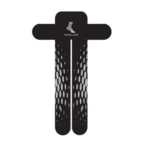 Mueller Sports Medicine Tape Kinesiology Easyfit 100% Cotton Pre Cut Adhesive White/Black Ea - 23586