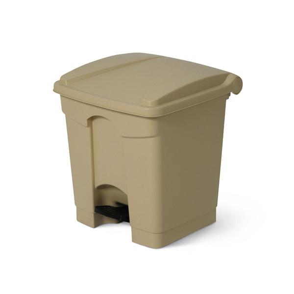 Continental Commercial Prod Can Trash Plastic 8Gal Step-On Pedal Lid Beige Rectangle Ea - CCJ8BE