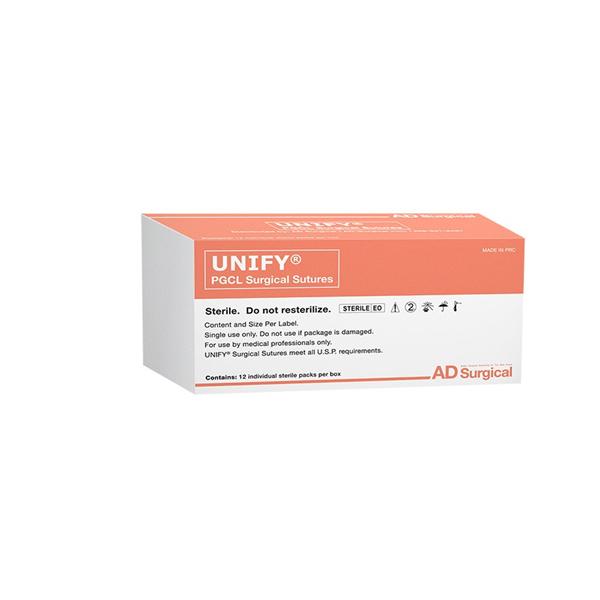 AD Surgical Suture 4-0 Poliglecaprone 25 Fs-2 Unify Undyed 18" Monofilament 12/Bx - M-Q418R19