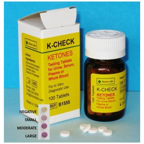 Biorex Labs K-Check Test Tablet For Urine,Serum,Plasma Or Blood 100/Bt - NC0852692