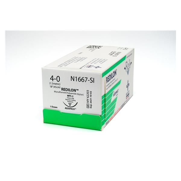 Myco Medical Supplies Suture 4-0 Nylon Mps-2 Reli Redilon Black 18" Monofilament 360/Ca - N1667-SI