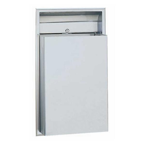 Bobrick Can Trash Classic Series Ss/Stn 12Gal Hemmed Top Edges/Recessed Gray Ea - 3644