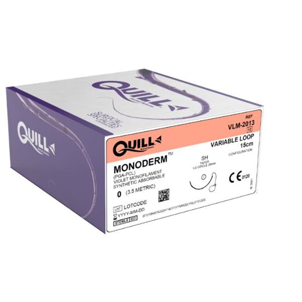 Look/Div Surgical Specialties Suture 2-0 Plyglyclc Acd Quill Monoderm Violet 15Cm Monofilament Abs 12/Bx - VLM-2013