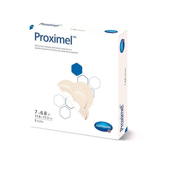Hartmann USA Dressing Wound Proximel Slcn/Fm 6X7" Multi-Layer Small Strl Adhesive Tan 5/Box - 14600000