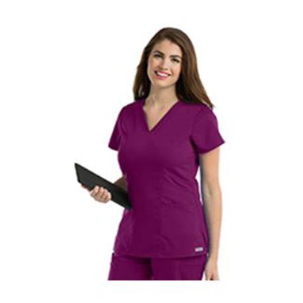 Grey's Anatomy (TM) Scrub Top Greys Anatomy 41452 Womens Large Wine Each - 41452-65-L