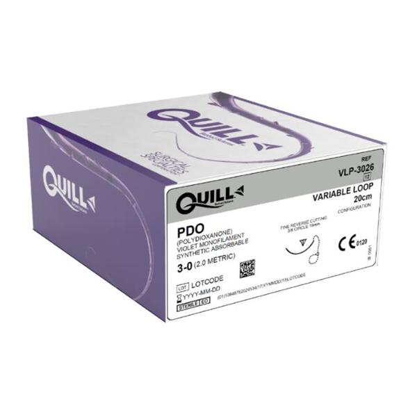 Look/Div Surgical Specialties Suture 3-0 Polydioxanone Ps-2 Quill Undyed 20Cm 12/Bx - VLP-3026