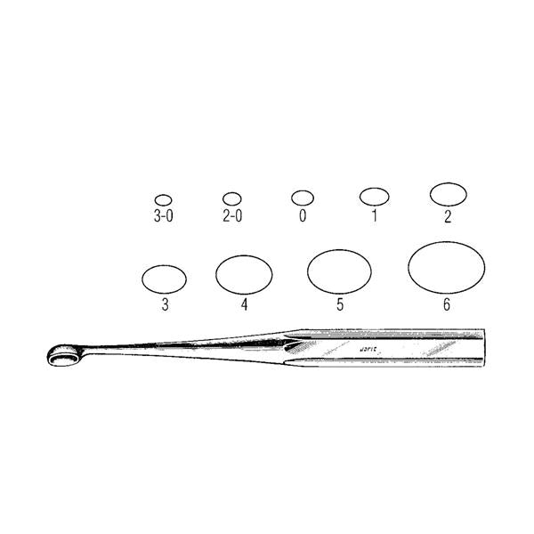 Integra Miltex Inc Curette Bone Bruns 9" Size 1 Oval Cup Hexagon Handle Stainless Steel Ea - 240163