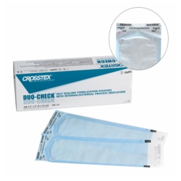 Crosstex International Pouch Sterilization Duo-Check 8 In X 16 In Blue Tint 200/Bx - SCL816