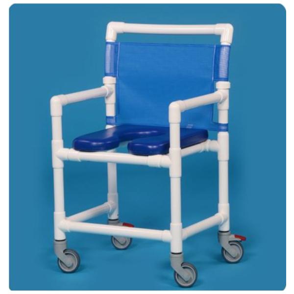 Innovative Prods Unlimited Chair Shower/Commode 350Lb Capacity Blu/Wht 4 Cstr/2 Lk 21X25X40" Mdsz Adlt Ea - VLOF9200MS-B