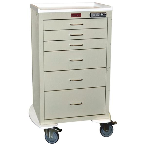 Harloff Manufacturing Cart Procedure Mini24 29.25X22X42.75" 4-5" Casters 6 Drawers Electronic Lock Ea - 4256E
