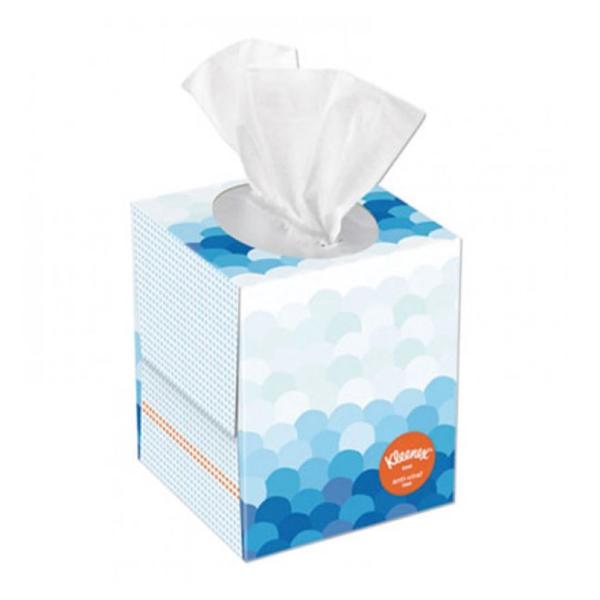 Kimberly Clark Professional Tissue Facial Tissue Kleenex Anti-Viral White Upright Box 3 Ply 60/Bx, 27 Bx/Ca - 49978