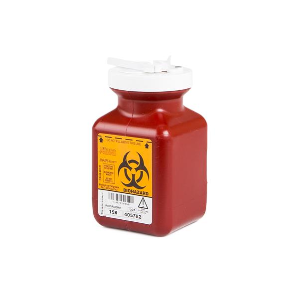 Medegen Medical Products, Container Sharps 0.7Qt Short Polypropylene Red/Black Ea, 40 Ea/Ca - 158