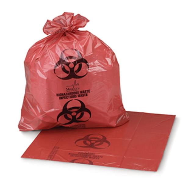 Medegen Medical Products, Bag Biohazard 25X34" 12-16Gal Star Seal Plstc Rd/Blk 1-2/10Mil Symbl Ns 250/Ca - 108M