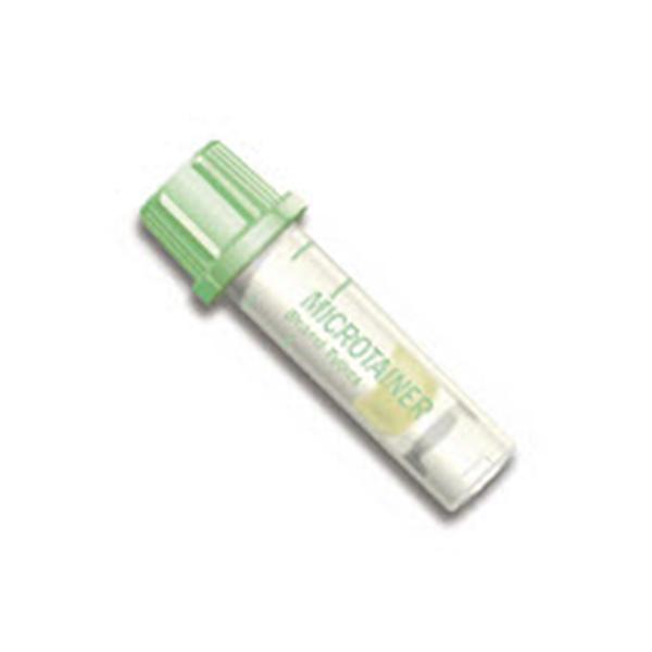 Becton-Dickinson Tube Capillary Microgard 250-500Ul 8Mm Plstc Lthm Hep/Gl Mint Green/Amber 50/Bx, 4 Bx/Ca - 365985
