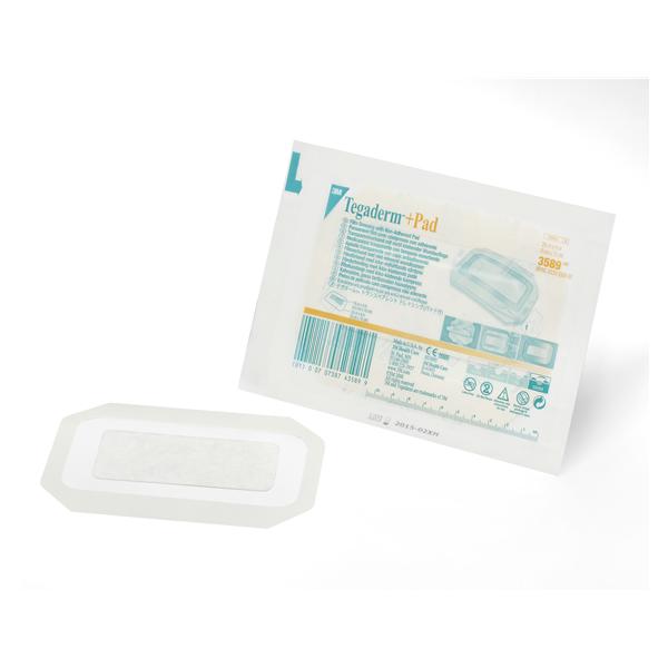 3M Healthcare Dressing Island Tegaderm +Pad Flm 3.5X6 Strl Nadhr Transparent Abs Lf 100/Case - 3589