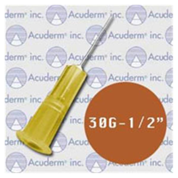 Acuderm Needle Luer Lock/ Luer Slip 30Gx1/2" Acuneedle Conventional 100/Bx, 1 Bx/Ca - NP301