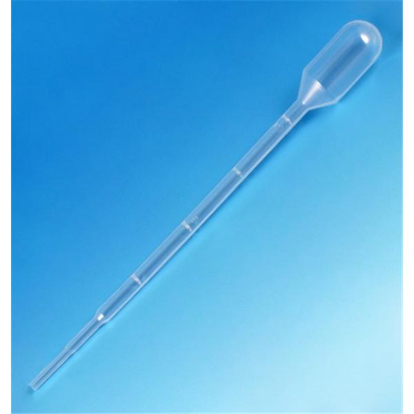 Globe Scientific Transfer Pipette 3Ml 1Ml Graduation 140Mm Non-Sterile Disposable 500/Bx, 10 Bx/Ca - 137035