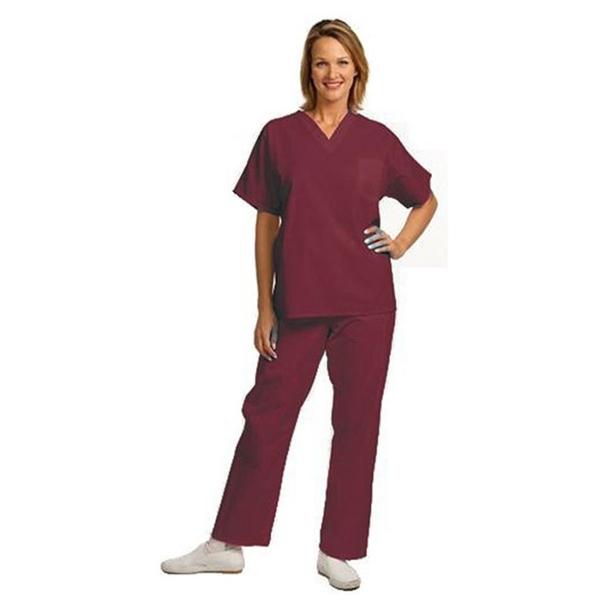 Fashion Seal Shirt Scrub Fashion Seal 78741 Unisex X-Small Burgundy Each - 78741-XS
