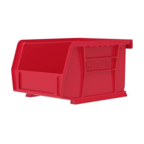 Akro-Mils Bin Storage Akrobins 5-3/8X4-1/8X3" Red Polymer With Label Holder 24/Ca - 30210RED