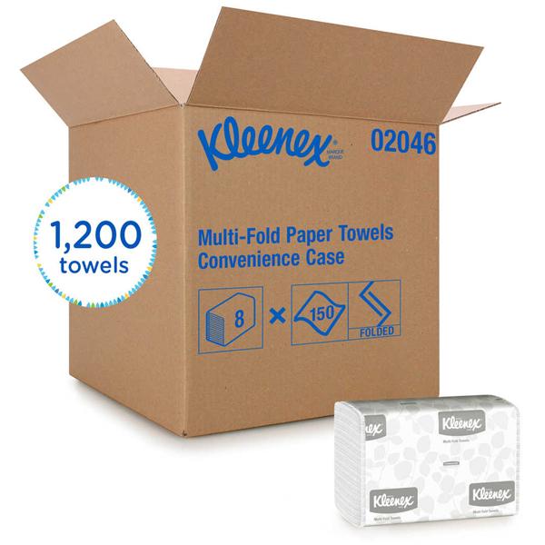 Kimberly Clark Professional Towel Hand Kleenex Multifold White 9.2 In X 9.4 In 8Pk/Ca - 2046