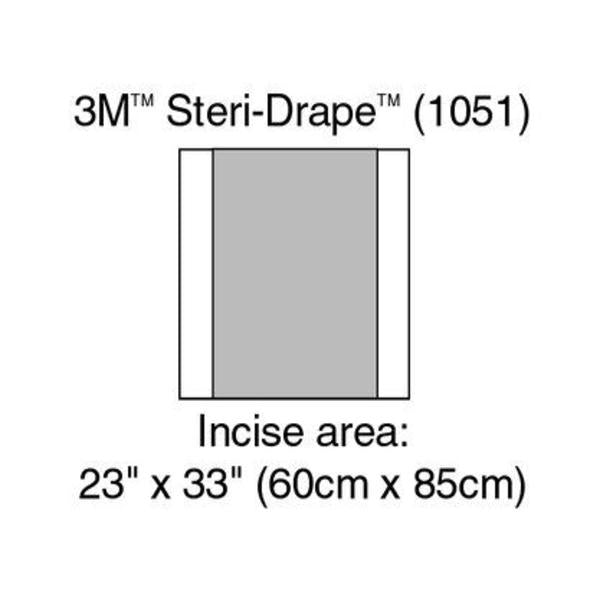 3M Healthcare Drape Ophthalmic Surgical Steri-Drape Fenestrated 35-3/8X33" Clear Strl 40/Case - 1051
