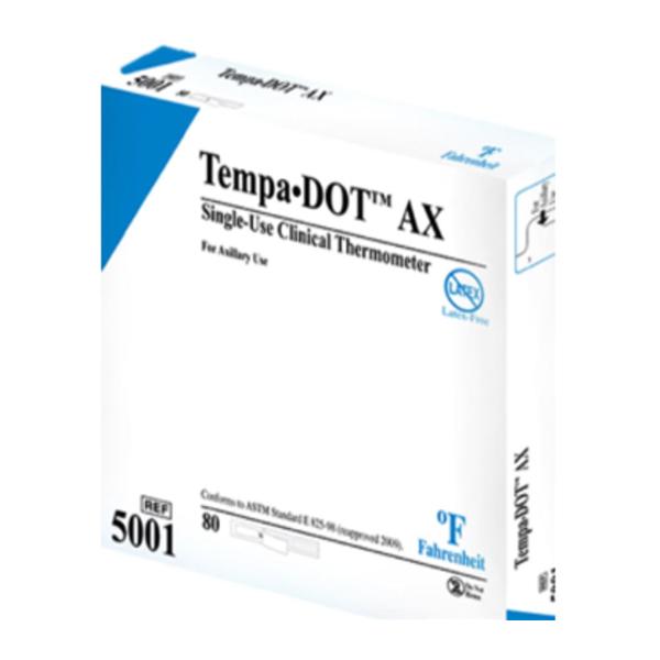 Medical Indicators Thermometer Clinical Tempa-Dot Ax Axillary 80X20/Ca - 5001