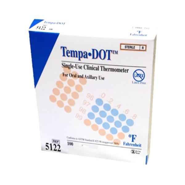 Medical Indicators Thermometer Tempa-Dot Oral/Auxiliary 100/Bx, 20 Bx/Ca - 5122