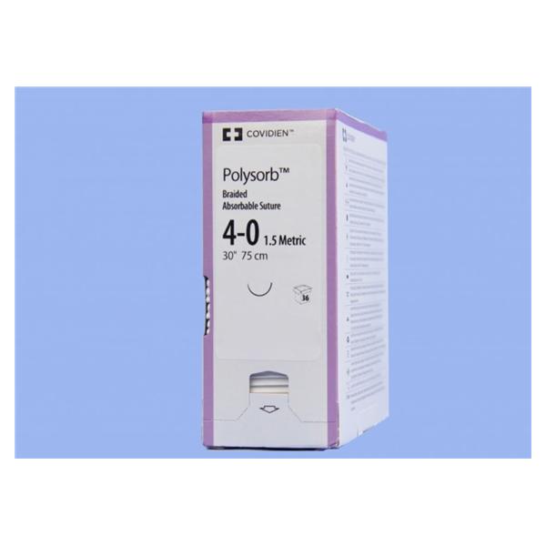 Medtronic MITG-Covidien Suture 4-0 Polyester Gs-21 Polysorb Violet 30" Braid 36/Ca - CL809