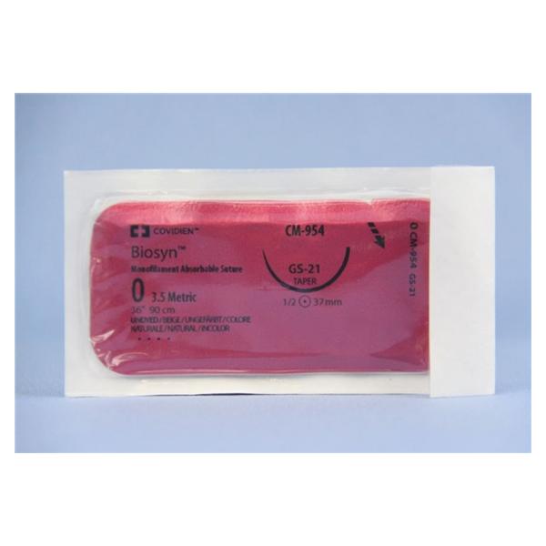 Medtronic MITG-Covidien Suture 0 Polyglecaprone Gs-21 Biosyn Undyed 36" Monofilament 36/Ca - CM954