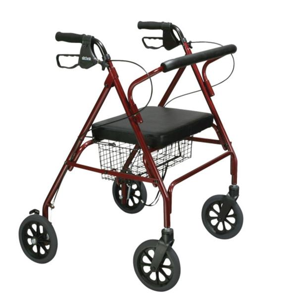Drive Medical Designs Rollator Go-Lite 500Lb Capacity Red 8" Casters 26.75X30.5X35.25-39.5" Lp Ea - 10215RD-1