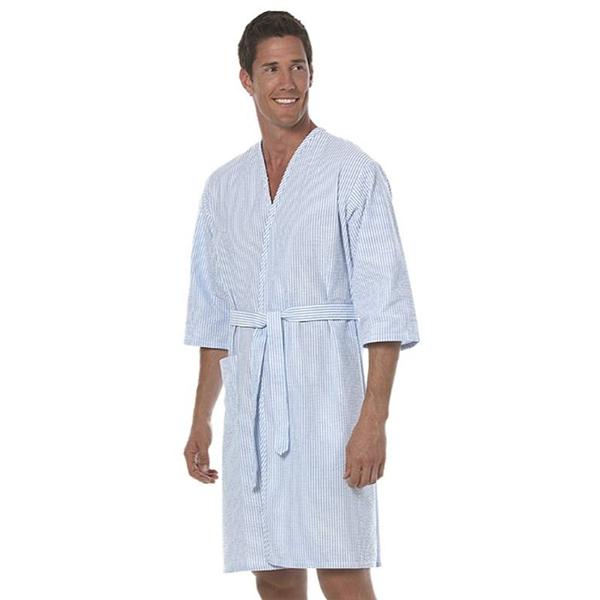 Fashion Seal Robe Patient Polyester / Cotton Woven Seersucker X-Large Unisex Blue Stripe Ea - 1840-XL