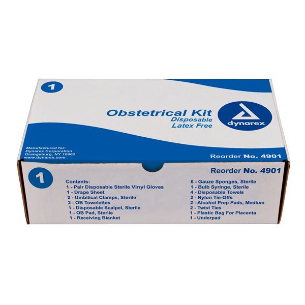 Dynarex Corporation Kit Obstetrical With Nitrile Gloves/Sterile Bulb Syringe Sterile Ea, 10 Ea/Ca - 4901
