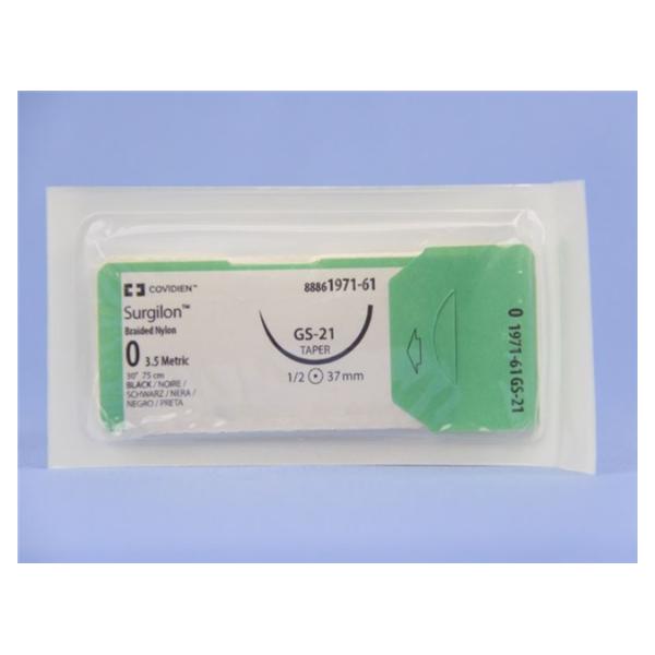 Medtronic MITG-Covidien Suture 0 Nylon Gs-21 Surgilon Black 30" Braid 36/Ca - 8886197161