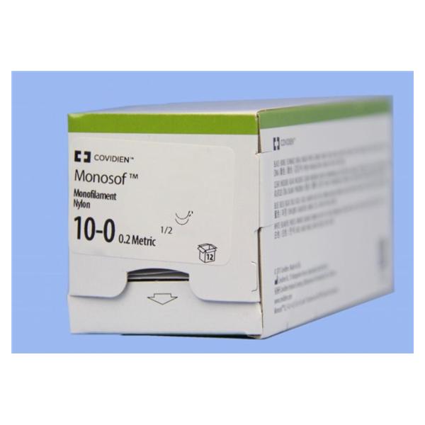Medtronic MITG-Covidien Suture 10-0 Nyl Se-160-6/Se-160-6 Monosof Black 12" Double Arm Mnflmnt 12/Ca - N2756K