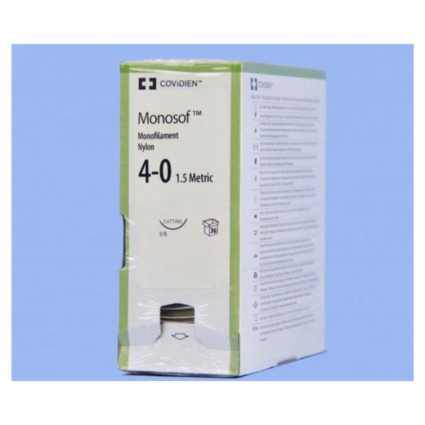 Medtronic MITG-Covidien Suture 4-0 Nylon C-14 Monosof Black 18" Monofilament 36/Ca - SN658