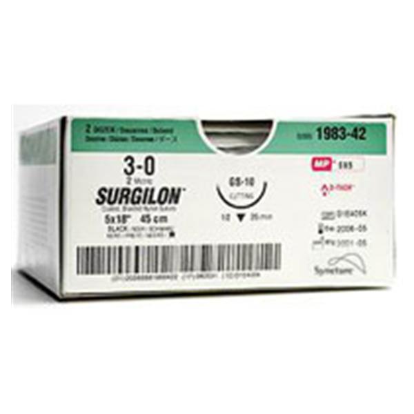 Medtronic MITG-Covidien Suture 2-0 Nylon Gs-21 Surgilon Black 18" Braid 24/Ca - 8886196952