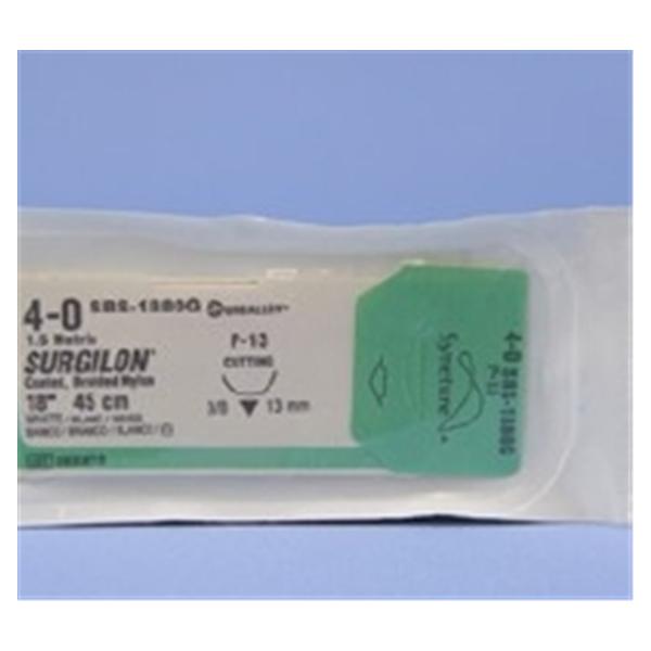 Medtronic MITG-Covidien Suture 4-0 Nylon P-13 Surgilon White 18" Braid 12/Ca - SBS1880G