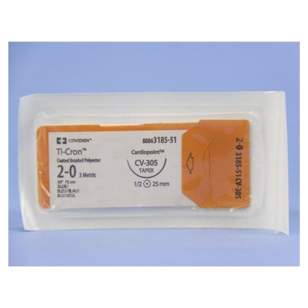 Medtronic MITG-Covidien Suture 2-0 Polyester Cv-305 Ti-Cron Blue 30" Braid 36/Ca - 8886318551