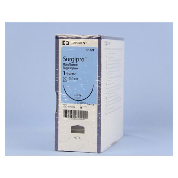 Medtronic MITG-Covidien Suture 1 Polypropylene Gs-26 Surgipro Blue 60" Monofilament 24/Ca - CP824