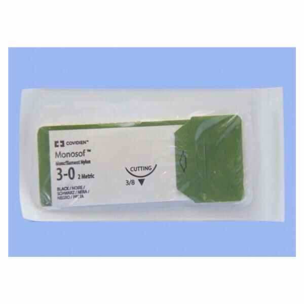 Medtronic MITG-Covidien Suture 3-0 Nylon C-14 Monosof Black 18" Monofilament 36/Ca - SN663