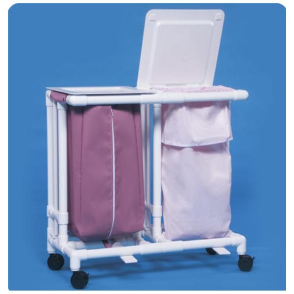 Innovative Prods Unlimited Hamper Linen Chrome Plated Steel Double 18X37X34-3/4" White Ea - LH22-LINEN