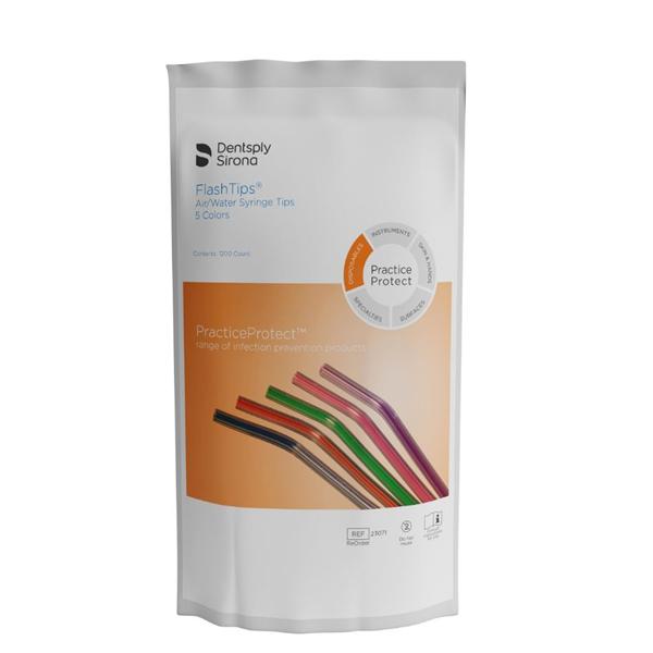 Dentsply Sirona Preventive Syringe Tip Air / Water Flashtips Assorted 1200/Bg - 23075